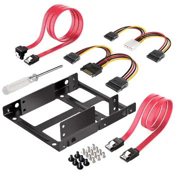 

hot-2X 2.5 inch SSD to 3.5 inch Internal Hard Disk Drive Mounting Kit Bracket (SATA Data Cables and Power Cables Included)