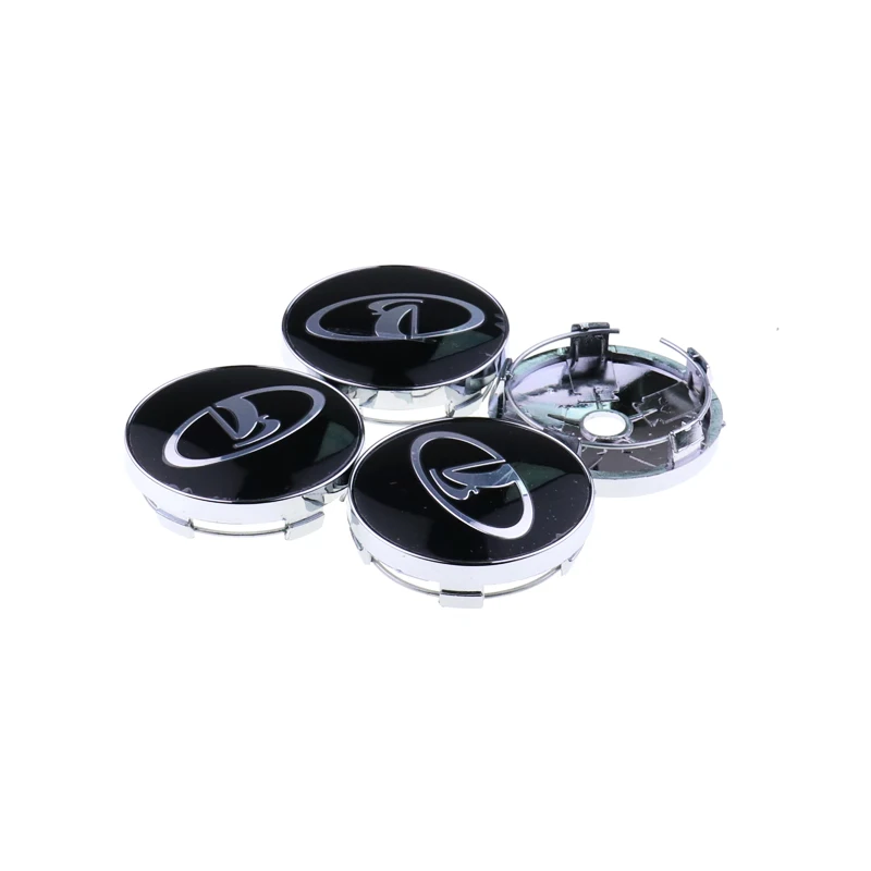 

4PCS 60MM with 56mm Aluminum Logo Car Wheel Center Caps Cover Emblem Wheel Center Hub Badge for lada kia hyundai Rim Hubcap