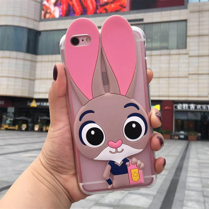 3D чехол для телефона с милым кроликом для Huawei Honor 4C 6C 6A Pro 5C 5X 4A 4X4 G620S 6X6 Plus, мягкий силиконовый чехол с мультяшным рисунком - Цвет: Rabbit White