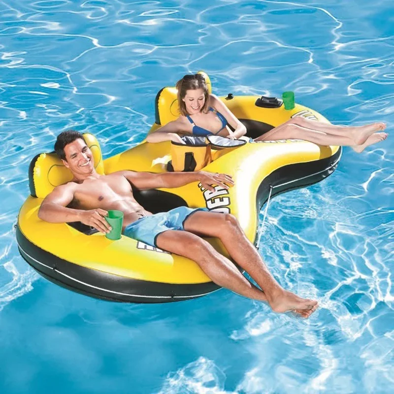 Swimming pool inflatable boat floating adult swimming row summer rest water toys and pumps | Спорт и развлечения