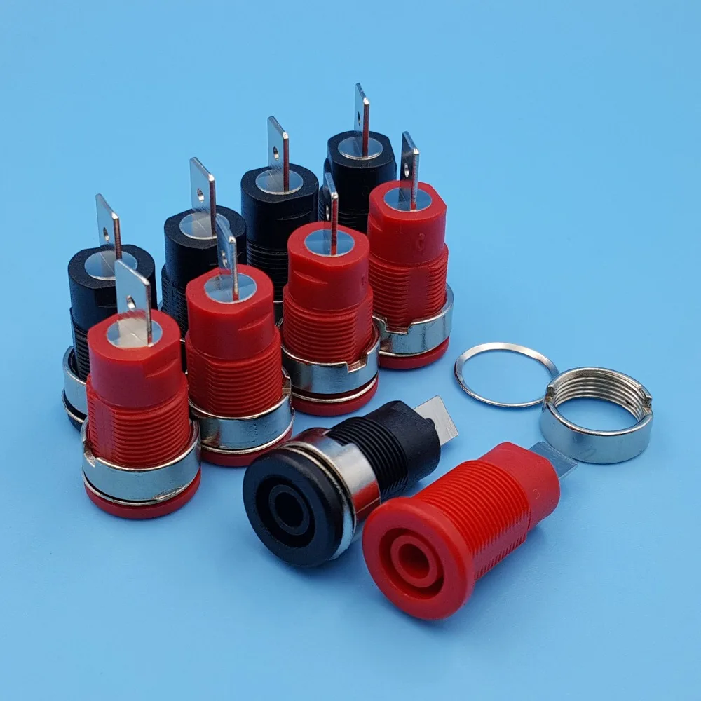 10Pcs Insulated Safety 4mm Banana Female Jack Panel Mount Socket