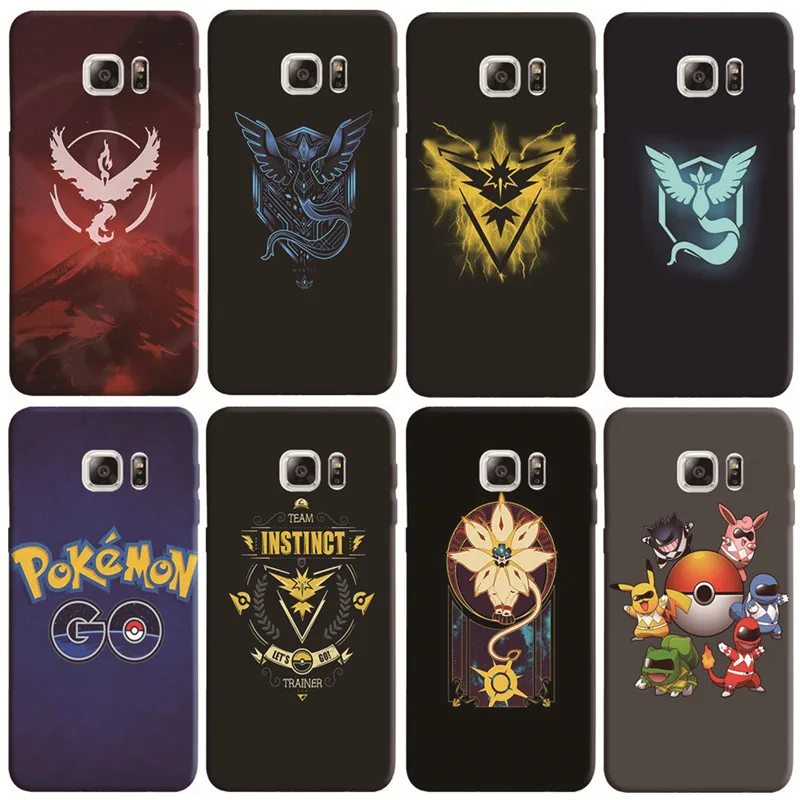 

Fashion Pokemons Go Team Mystic slim black Soft phone case For Samsung Galaxy S6 S7 Edge S8 S9 plus S5 cover cases