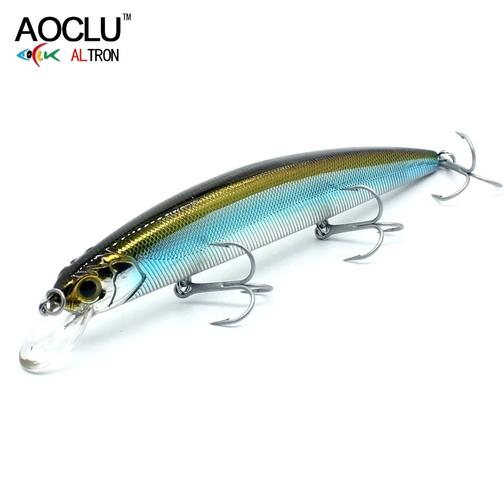 

AOCLU Jerkbait big minnows wobblers 6pcs/lot 13cm 20.0g Hard Bait Minnow Fishing lures Bass Fresh Salt water 4# VMC hooks