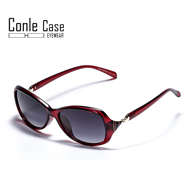 Чехол Conle, женские новые поляризованные солнцезащитные очки, женские солнцезащитные очки с небольшой оправой, Женские Простые модные толстые поляризованные солнцезащитные очки