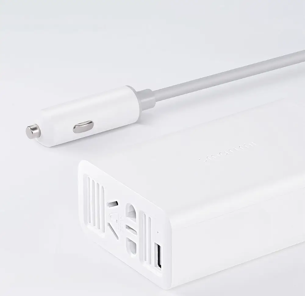 Xiaomi Mijia Smartmi Car Inverter 12V to 220V USB Multi-function Fast Charging AC Socket Safe Protection White Xiaom Xiao Mi (11)