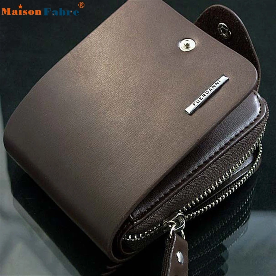 

Mens Leather ID Card Holder Billfold Zip Purse Wallet Handbag Clutch Dropship U0306