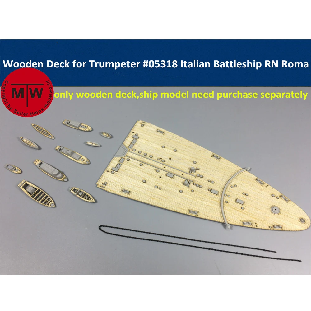1/350 Scale Wooden Deck for Trumpeter 05318 Italian Navy Battleship RN Roma Model Kit