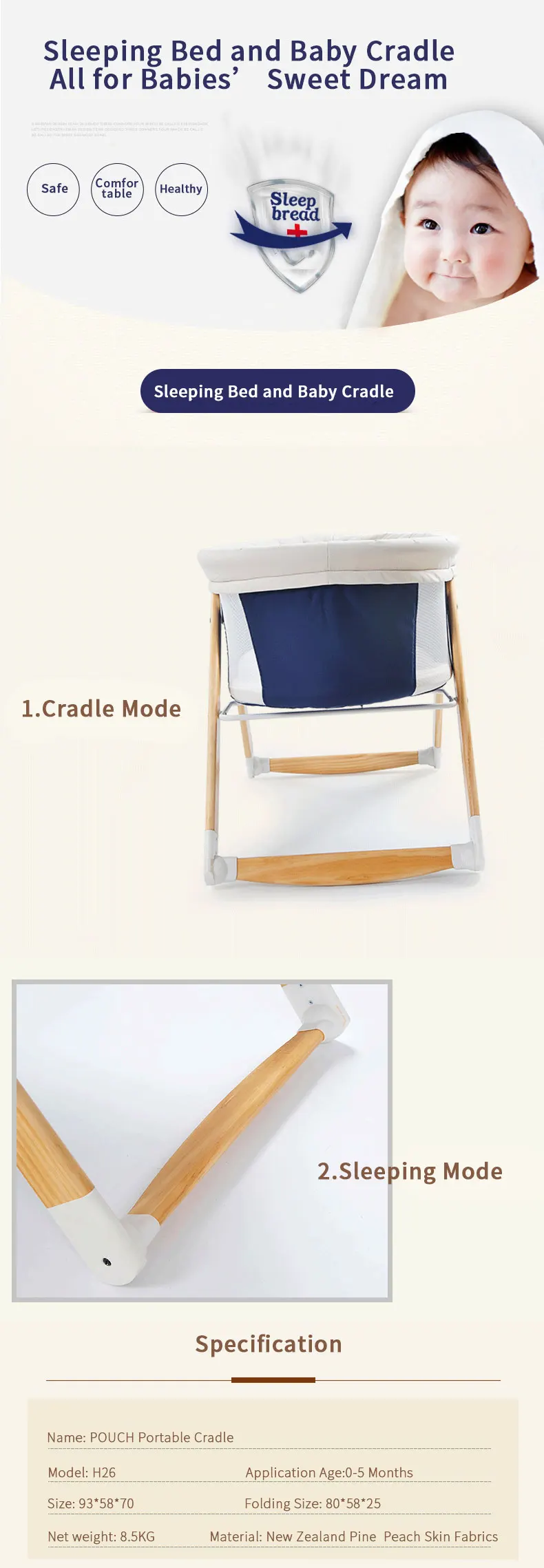 pouch portable baby bed