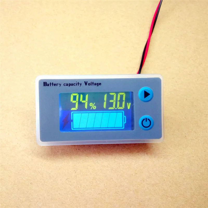

1pcs10-100V LCD Acid Lead Lithium Battery Capacity Indicator Digital Voltmeter Voltage Tester With Temperature Display