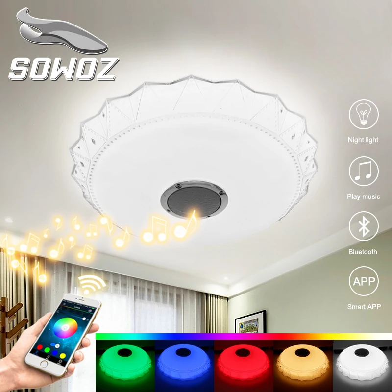 

SOWOZ RGB Dimmable 23W LED ceiling Light with Bluetooth & Music 176-264V modern Led ceiling lamp