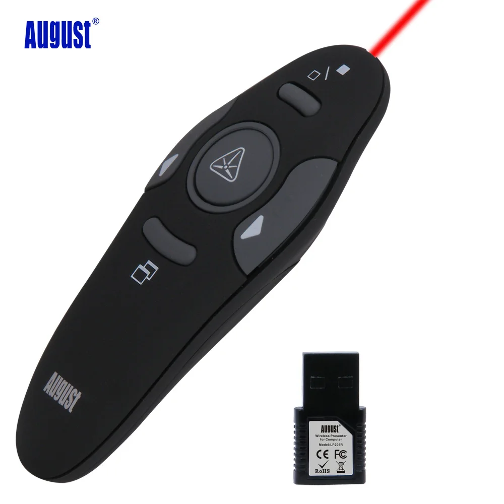 August LP205 USB PowerPoint Remote Control Presentation Clicker RF 2
