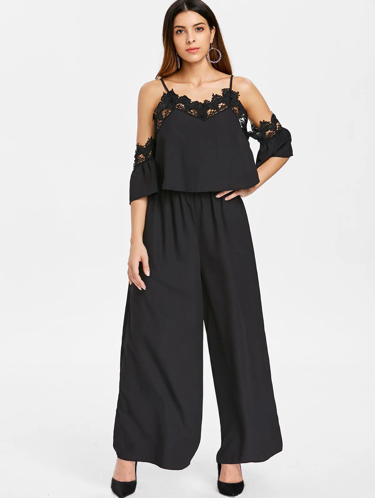 ladies cold shoulder jumpsuits