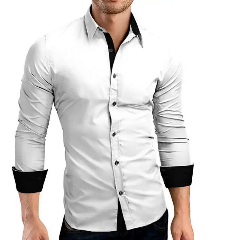 Men Shirt Brand 2019 Male High Quality Long Sleeve Shirts Casual Hit Color Slim Fit Black Man Dress Shirts 4XL C936 Men Shirt Brand 2019 Male High Quality Long Sleeve Shirts Casual Hit Color Slim Fit Black Man Dress Shirts 4XL C936