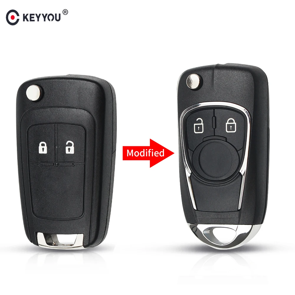 KEYYOU для Chevrolet Cruze Lova Buick для Vauxhall Opel Astra Zafira флип-ключ 2/3 кнопки модифицированный пульт дистанционного ключа оболочки HU100 Blade