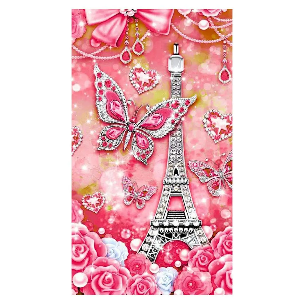 

Diamond Painting Colorful Love Shape EiffelTower Flower Cross Pattern Diamond Embroidery Cross Stitch Mosaic Rhinestone Decor F3