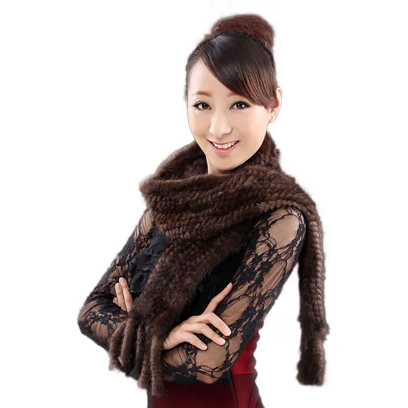 Новый шарф Ms из натурального меха норки ручная вязка оптом и в розницу|mink scarf|knitted