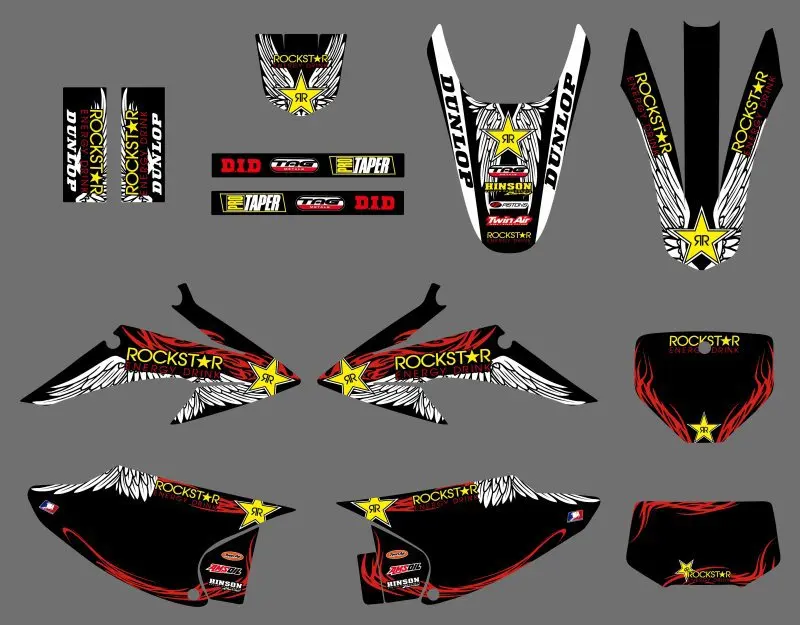 

0571 Star New Style TEAM GRAPHICS BACKGROUNDS FOR CRF150 CRF230 CRF150F CRF230F 2008 2009 2010 2011 2012 2013 2014