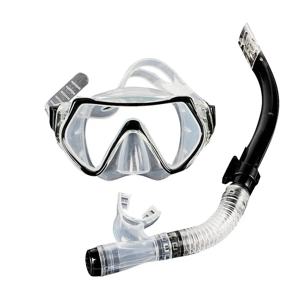 

Swimming Goggles Diving Mask Dry Snorkel Set Yellow, Pink, Blue, Black Snorkeling PC Gear Kit PVC