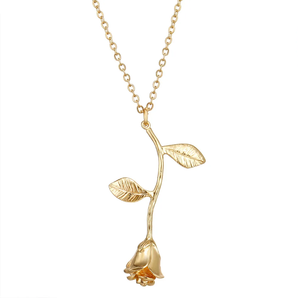Ожерелье женское Bijoux Femme Collier розовое золото ожерелье с цветком розы|Ожерелья