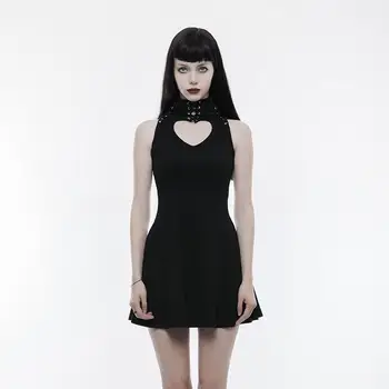 

Punk Rave Women's Gothic Heart Shape Cutout Lace-up Sleeveless Dress OPQ-249