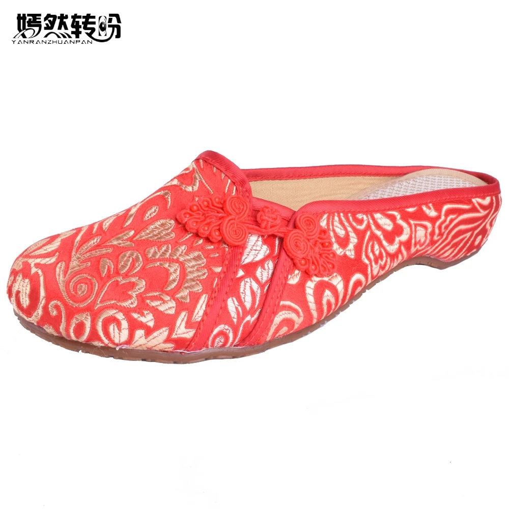 

Women Summer Shoes Fashion Women Old Beijing Embroidery Home Slippers Casual Soft Shoes Mujer Plus Size 41