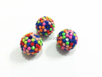 

Newest ! 12mm 400pcs/bag ,20mm 100pcs/bag ,Colorful Solid Mixed Resin Rhinestone Ball Beads,
