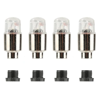 

Universal 4 Pcs Autos Tyre Tire Aluminum Air Valve Stem Cap Wheel Decoration Lamp Colorful LED Flashing Light