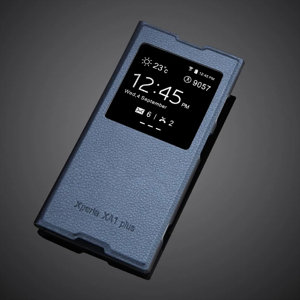 Флип-Чехлы из искусственной кожи для sony Xperia XA1Plus, чехол для телефона sony xa1 plus, роскошный защитный чехол для телефона - Цвет: Синий