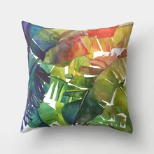 Tropical Leaf Cactus Monstera Cushion Cover 45*45cm Polyester Throw Pillows Sofa Home Decor Decoration Decorative Pillowcase 