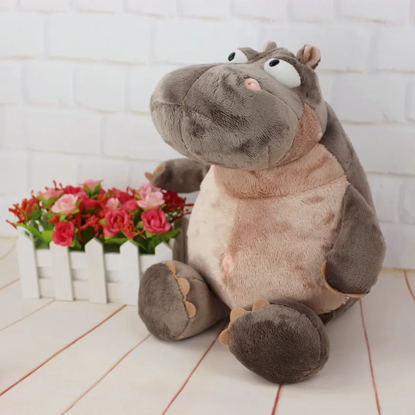 

candice guo! New style super cute plush toy Nici big eyes gray hippo stuffed doll creative lover birthday Christmas gift 35cm 1p