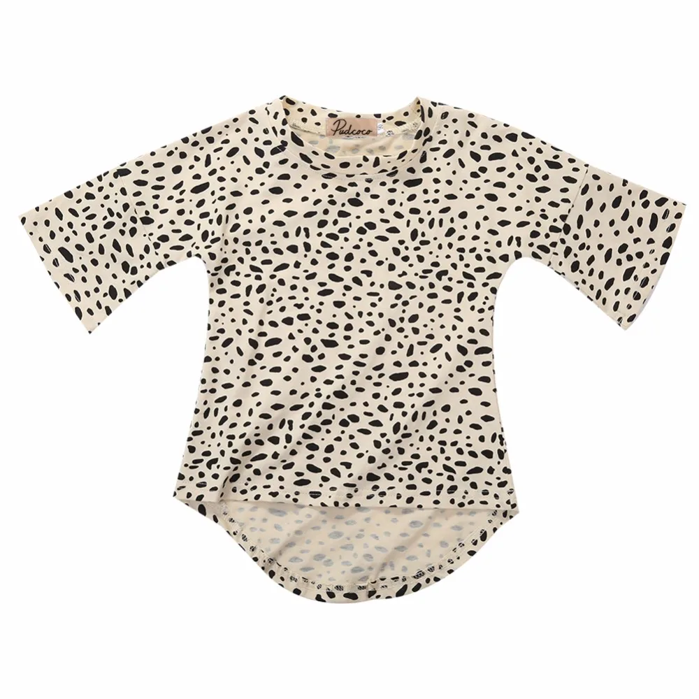 Seven Sleeves Girls Cotton Children Clothing Leopard Print Kids Clothes