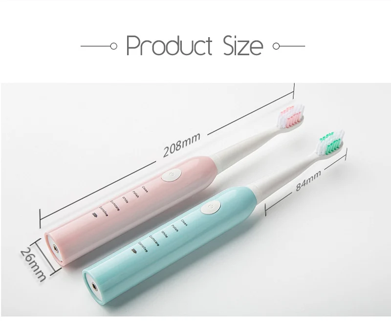 Escova de Dentes Escovas de Dentes com 3pcs Elétrica Temporizador Adulto Carregador Recarregável Substituição Cabeças Escova D43 Usb 11 substituição cabeças escova d43