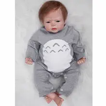 Cloth Body Silicone Reborn Baby Dolls 22 Inch Newborn Babies Lifelike Realistic Doll Toy With Blue Eyes Kids Birthday Xmas Gift