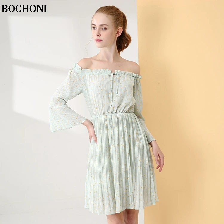 2018 Bochoni Новое поступление шифон женское кружевное платье|Платья| |