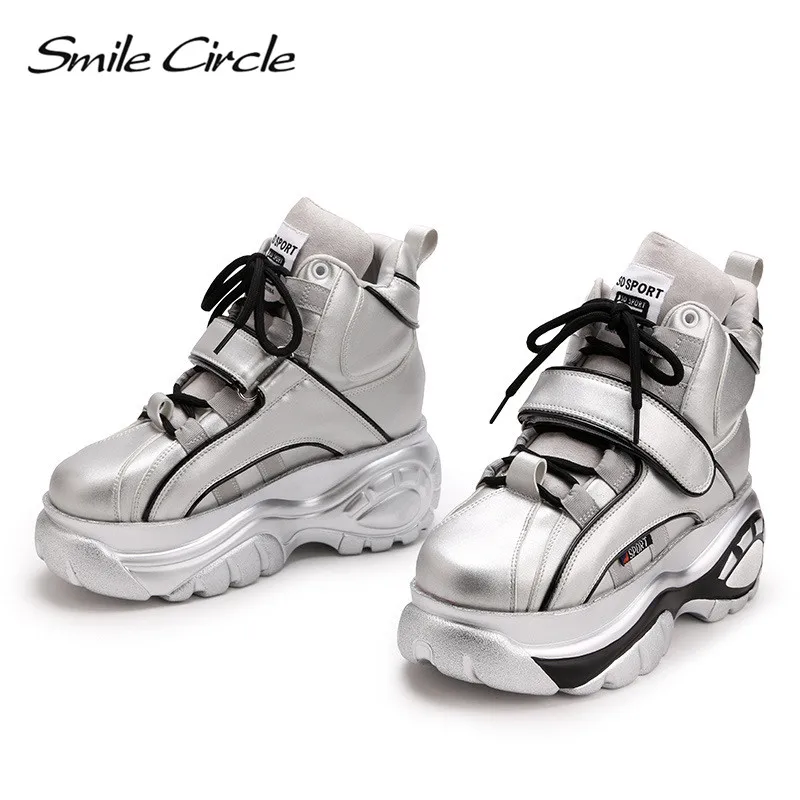 Женские кроссовки на платформе Smile Circle модные зимние толстой танкетке со