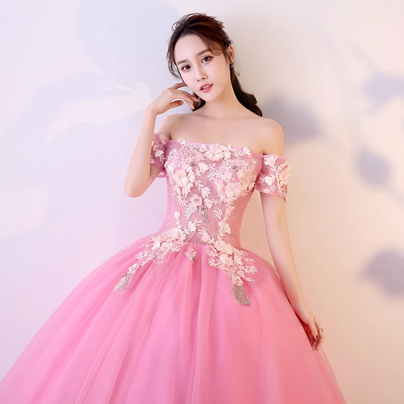 Quinceanera Dress Princess Boat Neck Short Sleeves Appliques Sweet 16 Custo Ball Gown