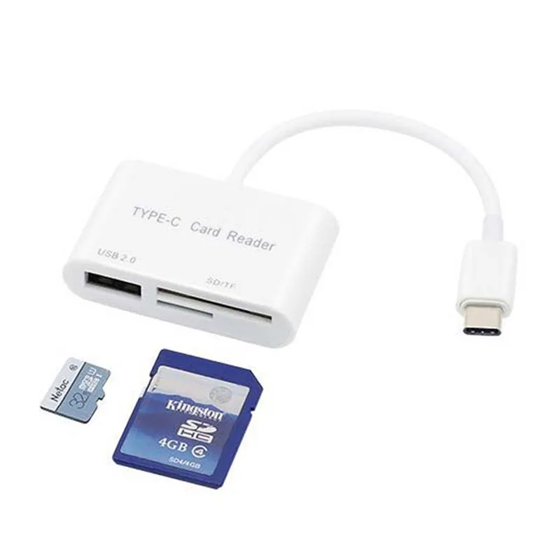 3 в 1 тип-c кардридер USB 2,0+ TF/SD кардридер для ПК ноутбук планшет смартфон