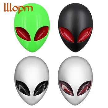 

Hot 1pc Full Metal 3D Alienware Alien Head Auto Logo Sticker Vinyl Badge Car Decals Graphic High Quality Car StylingAccessories
