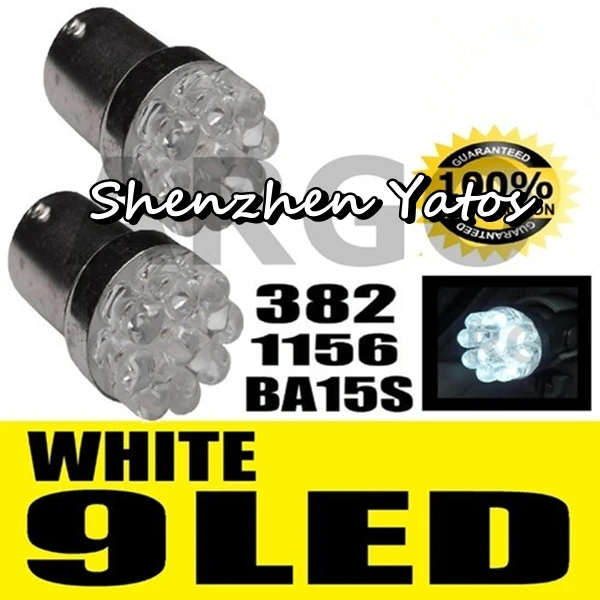 20pcs 1156 382 9 LED Car Tail Brake Turn Signal White Rear Light Bulb