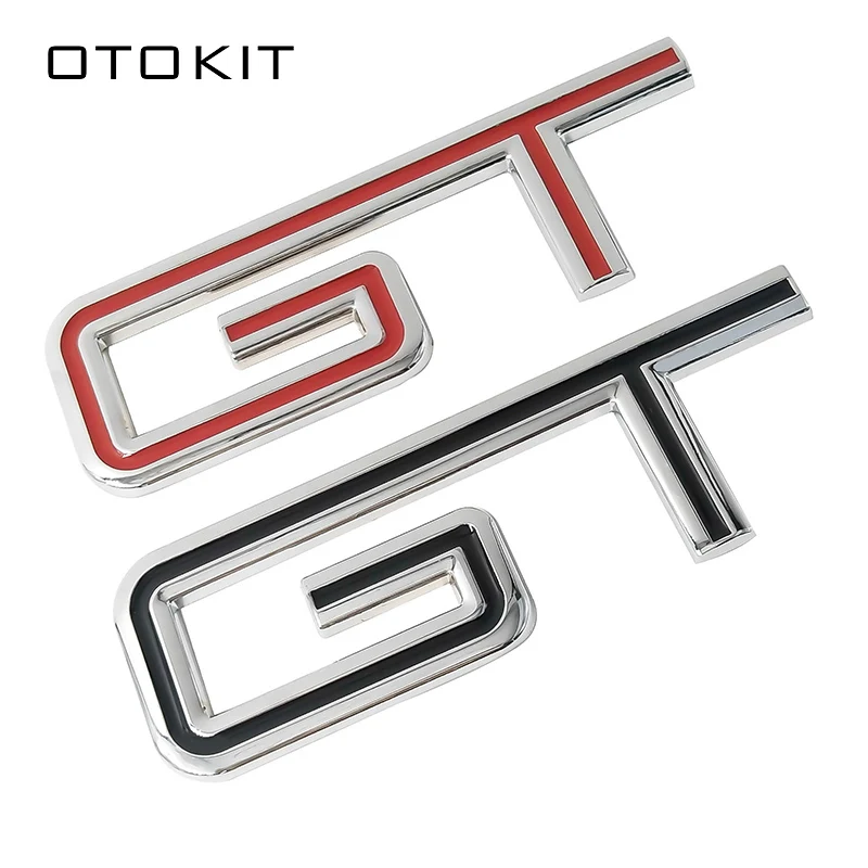 

3D Meta Chrome GT LOGO Tail Trunk Decal Emblem Badge Car Sticker For BMW X6 X5 Ford Mustang Focus Mk 1 2 3 7 Mondeo Car Styling