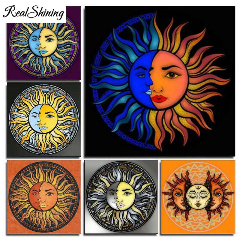 5d Diy Diamond Painting Mandala Sun Face Diamond Embroidery Pattern Cartoon Rhinestone Full Diamond Mosaic Home Decor Fs5945 Diamond Painting Cross Stitch Aliexpress