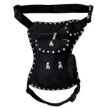 Крутая Мужская поясная сумка с черепом и шипами, поясная сумка, Байкерская сумка в стиле панк, стимпанк