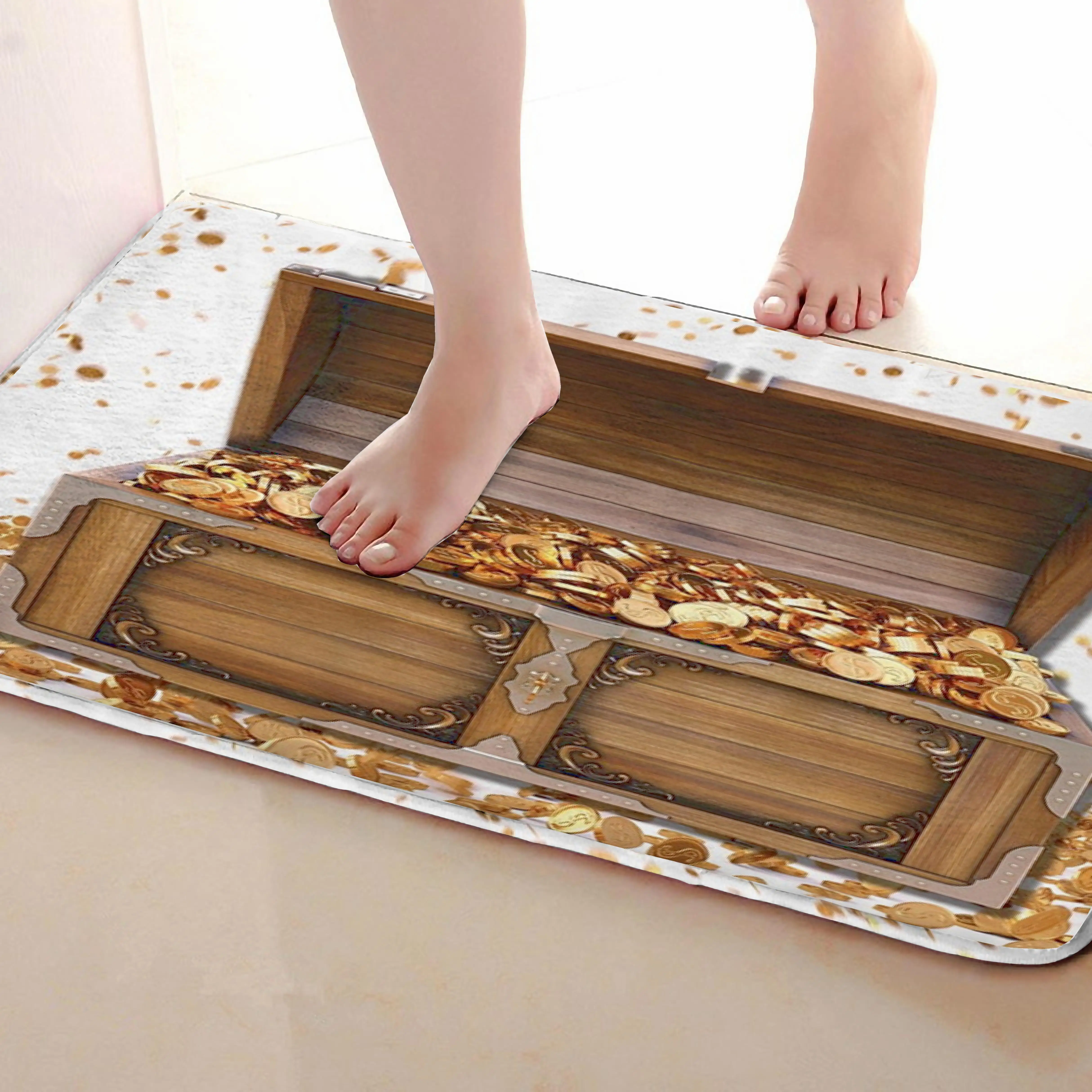 Золотые стильные коврики для улицы, забавные Противоскользящие коврики для ванной, коврики для двери, коврики под входную дверь