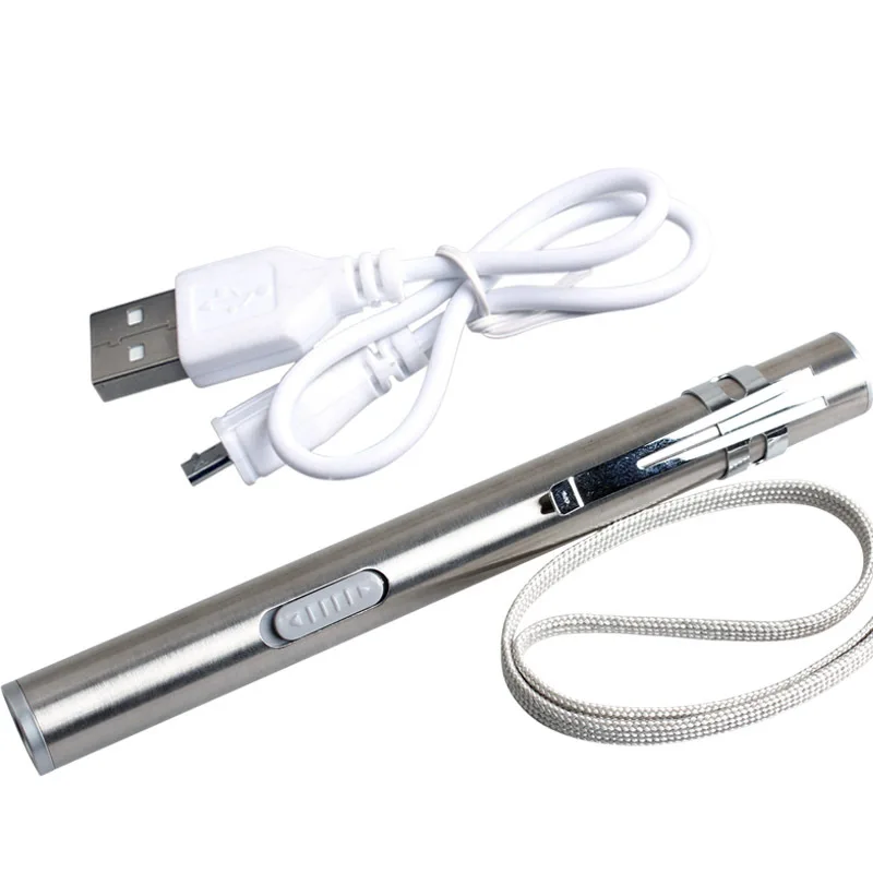 Aluminium Alloy Waterproof LED USB Chargeable Flashlight Powerful Rechargeable Cree Torch Keychain Pen Flashlight Free Shipping