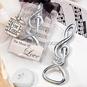 

200PCS/LOT The music of love Chrome Musical Note Bottle Opener beer opener Wedding gift Party Favors