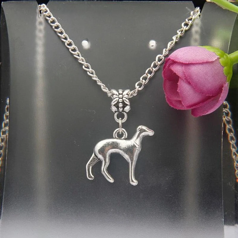 

New Hot Antique Silver Greyhound Charm Animal Pendant Necklace Fashion Creativity Women Men Jewelry Accessories Holiday Gifts