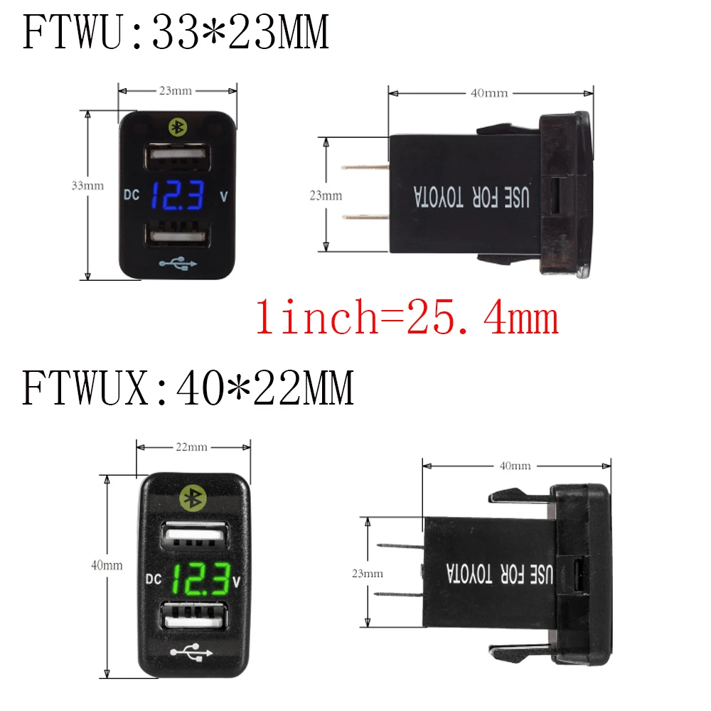 Самые модные 4.2A Dual USB Автомобильное зарядное устройство вольтметр 12 в разъем USB адаптер зарядное устройство s Быстрый двойной порт USB Автомобильное зарядное устройство для Toyota