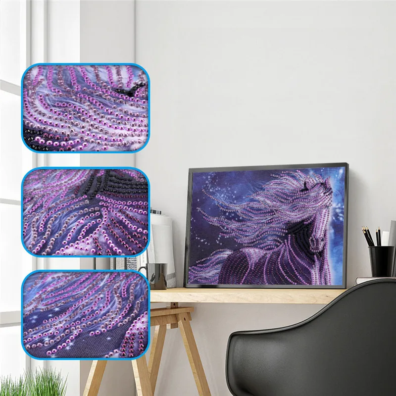 

Diamond Embroidery Scenery 5D special shaped Diamond Painting Cross Stitch Horse Picture of Rhinestones Home Decor