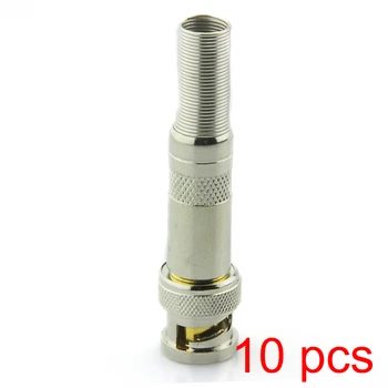 

10x Copper Core Solderless BNC Male Connector Plug to RG59 Coax Cable Coupler