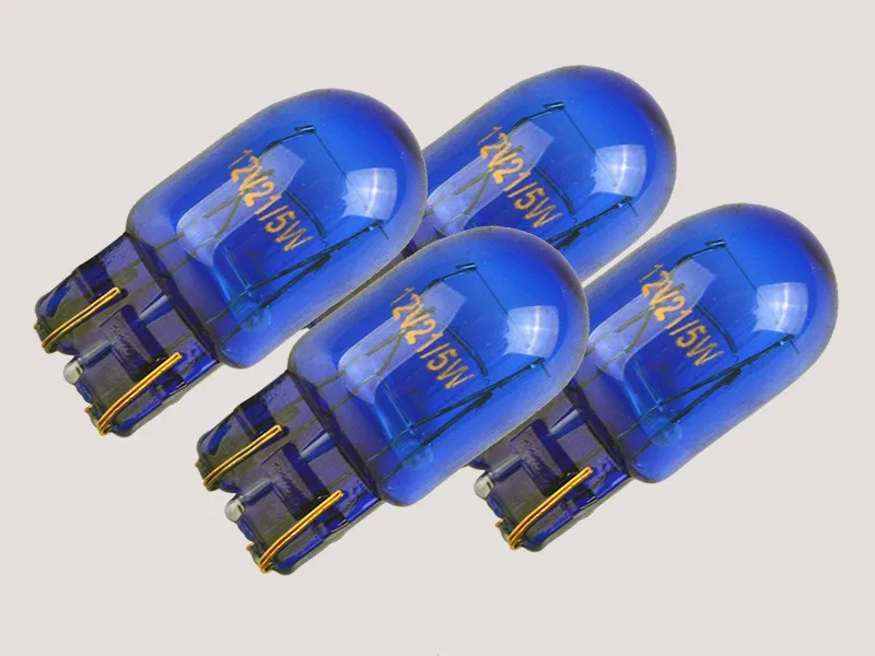 Hippcron T20 7443 580 W21/5 Вт натуральное голубое стекло супер белый светильник 12V 21/5 Вт W3x16q Автомобильные светодиодные лампы для автомобильных фар(4 шт